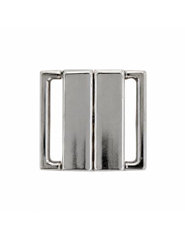 Clips bikini métal Carré 20 mm - Argent