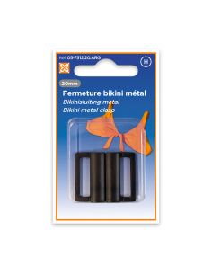 Clips bikini métal Carré 20 mm - Noir 2