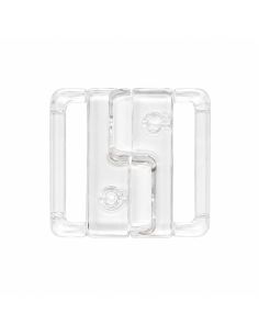 Clips bikini et ceinture plastique 20 mm - Transparent
