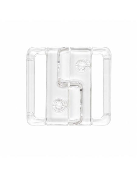 Clips bikini et ceinture plastique 20 mm - Transparent