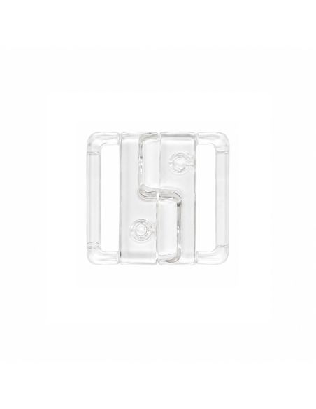 Clips bikini et ceinture plastique 14 mm - Transparent