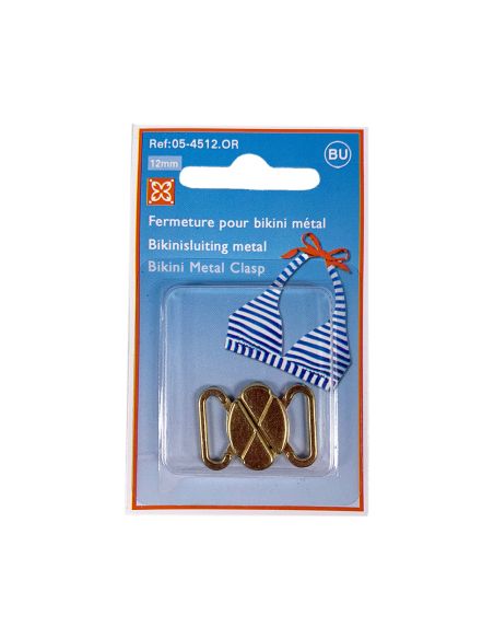 Clips bikini métal croisillon 12 mm - Doré