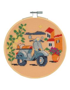 Kit point de croix DMC - La vespa bleue