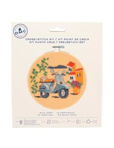 Kit point de croix DMC - La vespa bleue 2