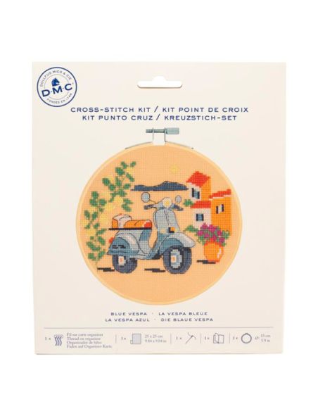 Kit point de croix DMC - La vespa bleue