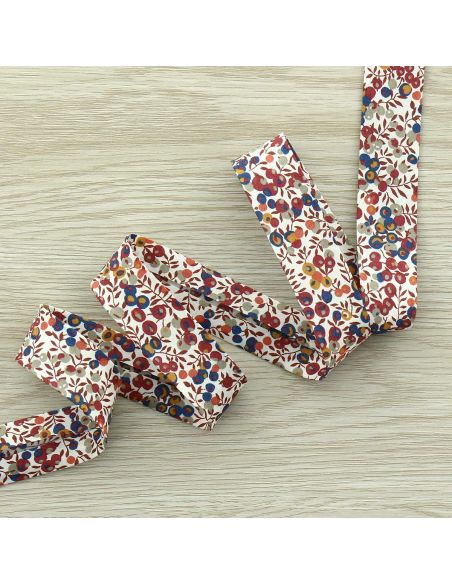 Biais Liberty - Wiltshire orange et bleu