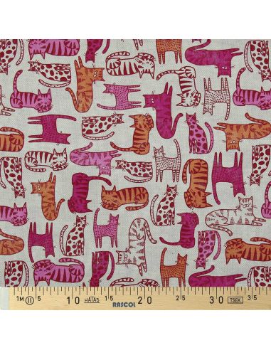 Toile de coton canvas premium - Chat rose