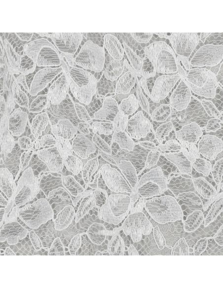 Tissu dentelle bordure festonnée - Blanc