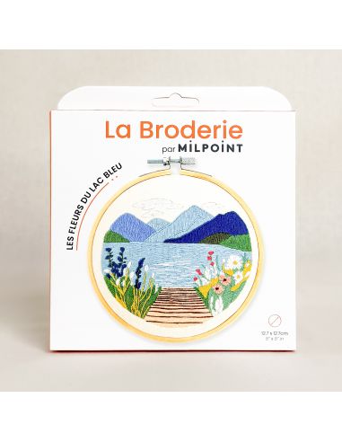 Kit broderie par Milpoint - Les fleurs du lac bleu