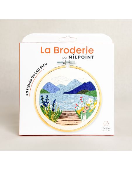 Kit broderie par Milpoint - Les fleurs du lac bleu