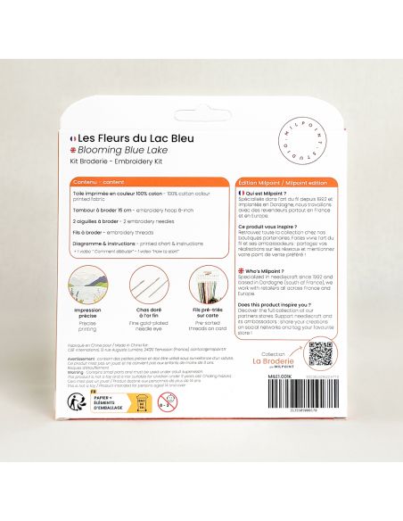 Kit broderie par Milpoint - Les fleurs du lac bleu