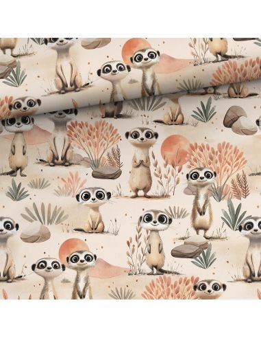 Tissu coton premium - Mignon suricate