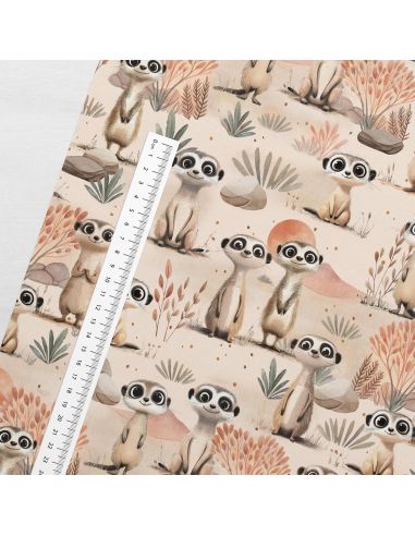 Tissu coton premium - Mignon suricate
