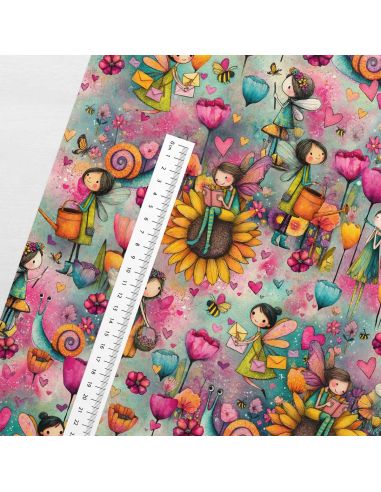 Tissu coton premium - Fée tournesol