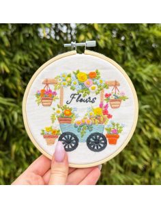 Kit broderie par Milpoint - La brouette fleurie