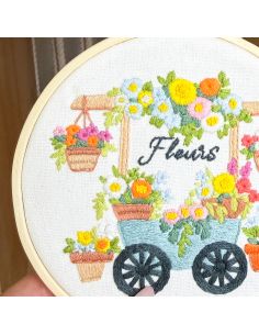 Kit broderie par Milpoint - La brouette fleurie 2