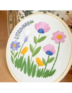 Kit broderie par Milpoint - Prairie pastel 2