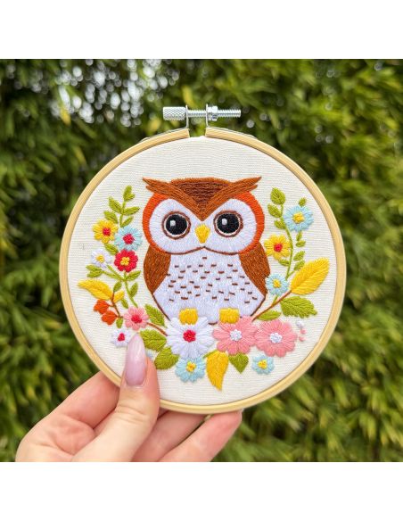 Kit broderie par Milpoint - Chouette fleurie