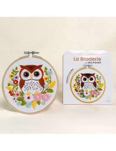 Kit broderie par Milpoint - Chouette fleurie
