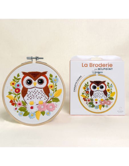 Kit broderie par Milpoint - Chouette fleurie