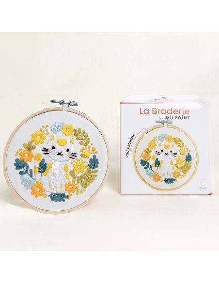 Kit broderie par Milpoint - Chat bohème