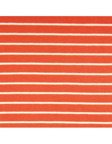 Tissu bouclette éponge Jim - Tangerine et écru