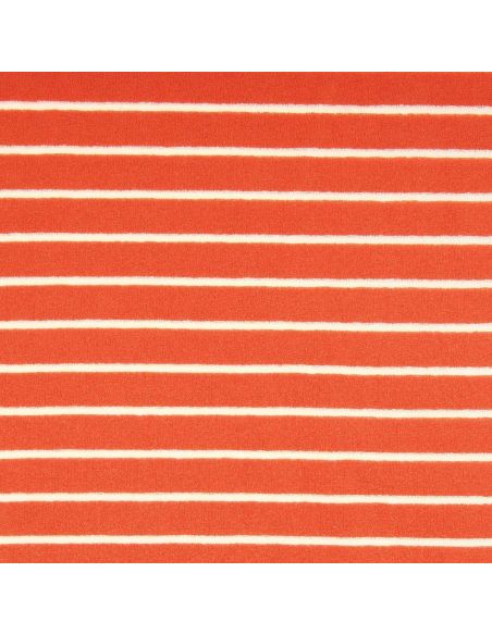 Tissu bouclette éponge Jim - Tangerine et écru