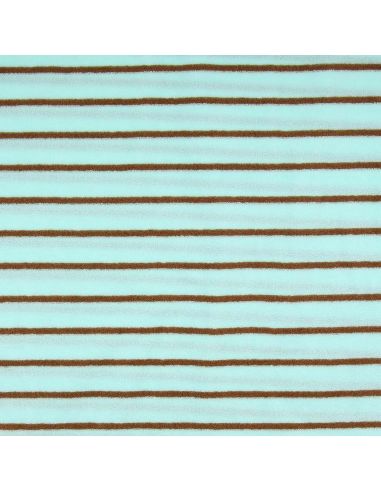 Tissu bouclette éponge Jim - Celadon et caramel