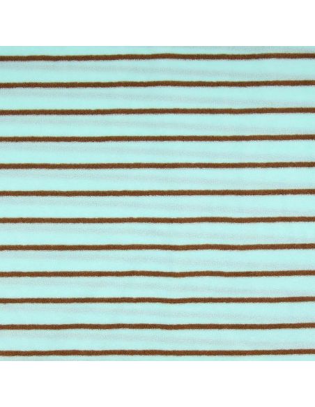 Tissu bouclette éponge Jim - Celadon et caramel