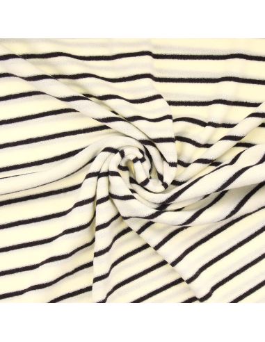 Tissu bouclette éponge Jim - Écru et écorce