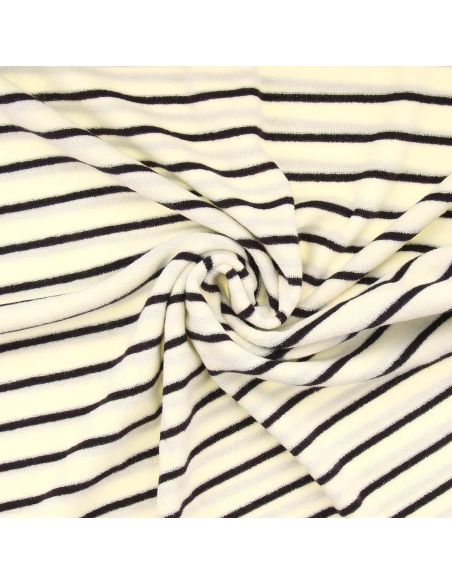 Tissu bouclette éponge Jim - Écru et écorce