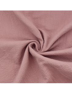 Tissu coton surpiqué - Vieux rose