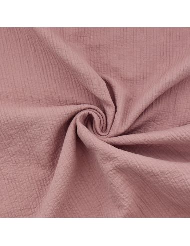 Tissu coton surpiqué - Vieux rose
