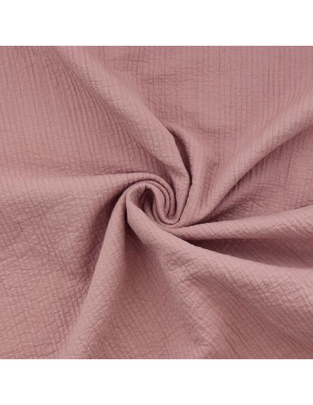 Tissu coton surpiqué - Vieux rose