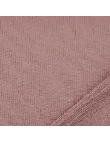 Tissu coton surpiqué - Vieux rose