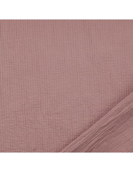 Tissu coton surpiqué - Vieux rose