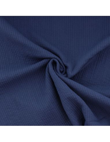 Tissu coton surpiqué - Indigo