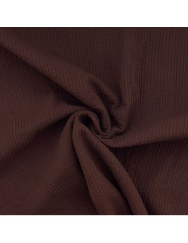 Tissu coton surpiqué - Cacao
