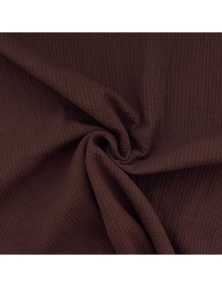 Tissu coton surpiqué - Cacao