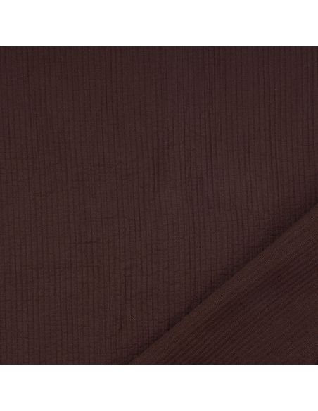 Tissu coton surpiqué - Cacao