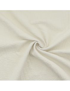 Tissu coton surpiqué - Écru