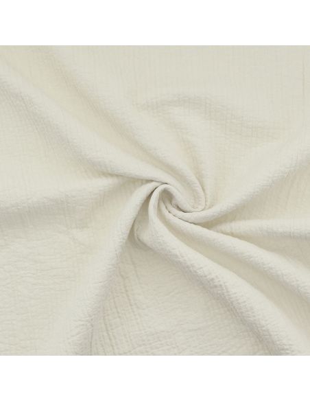Tissu coton surpiqué - Écru