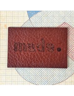 Étiquette simili Made - Noyer