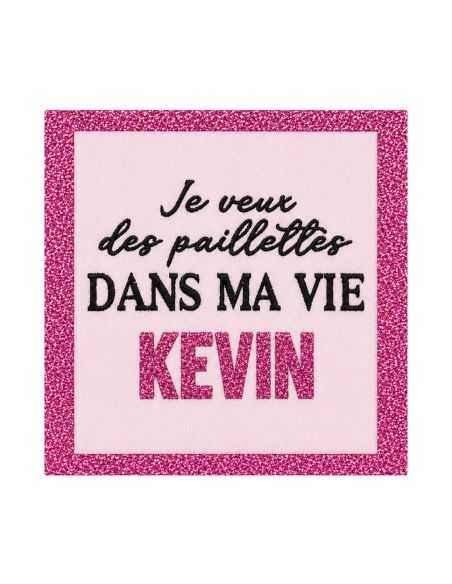 Étiquette tissée à coudre - Je veux des paillettes dans ma vie