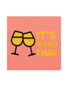 Étiquette tissée à coudre - It's apéro time