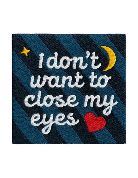 Étiquette tissée à coudre - Close my eyes