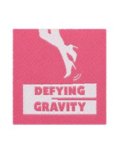 Étiquette tissée à coudre - Defying gravity