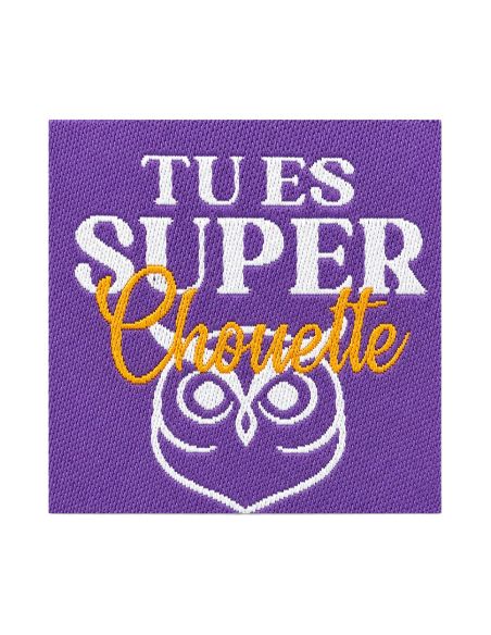 Étiquette tissée à coudre - Tu es super chouette