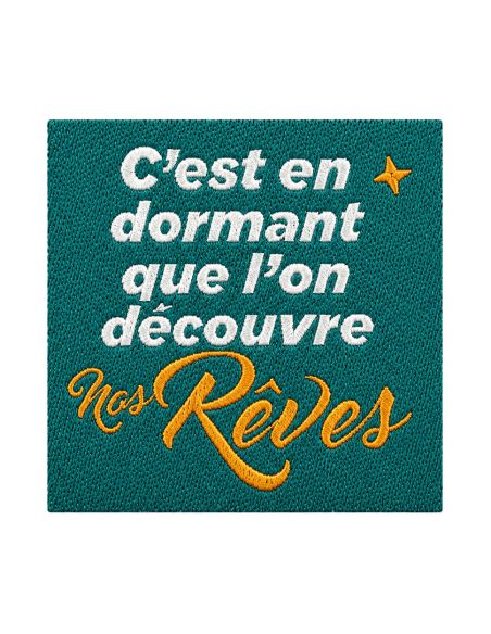 Étiquette tissée à coudre - En dormant on découvre