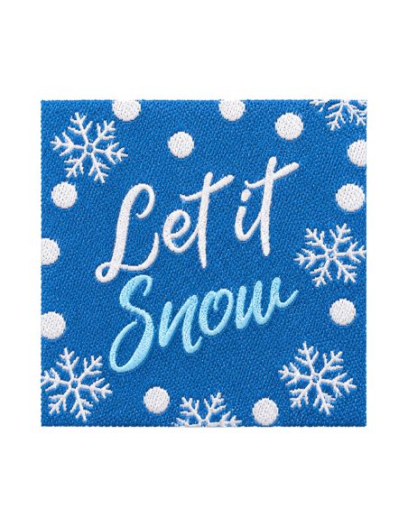 Étiquette tissée à coudre - Let it snow